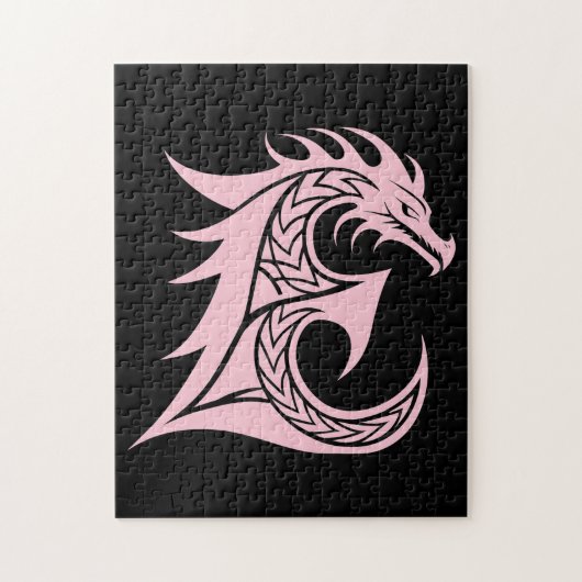 Draak gestileerde letter E, drakenalfabet, monogra Legpuzzel (Verticaal)