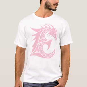 Draak gestileerde letter E, drakenalfabet, monogra T-shirt