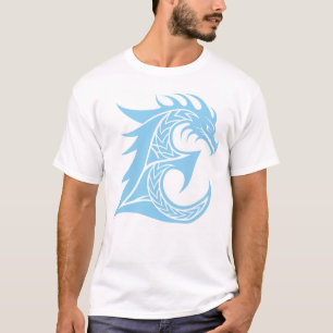 Draak gestileerde letter E, drakenalfabet, monogra T-shirt
