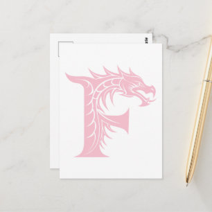 Draak gestileerde letter F, drakenalfabet, monogra Briefkaart