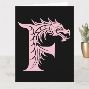 Draak gestileerde letter F, drakenalfabet, monogra Kaart