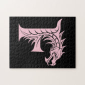 Draak gestileerde letter F, drakenalfabet, monogra Legpuzzel (Horizontaal)