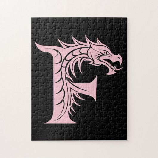 Draak gestileerde letter F, drakenalfabet, monogra Legpuzzel (Verticaal)