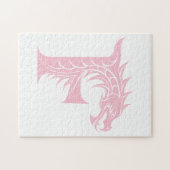 Draak gestileerde letter F, drakenalfabet, monogra Legpuzzel (Horizontaal)