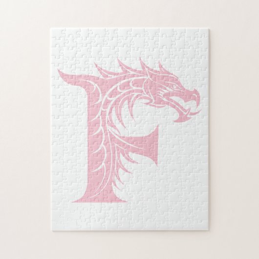 Draak gestileerde letter F, drakenalfabet, monogra Legpuzzel (Verticaal)