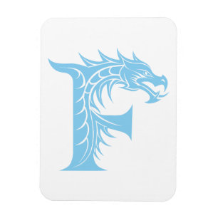 Draak gestileerde letter F, drakenalfabet, monogra Magneet