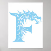Draak gestileerde letter F, drakenalfabet, monogra Poster (Voorkant)