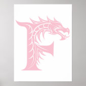 Draak gestileerde letter F, drakenalfabet, monogra Poster (Voorkant)