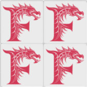 Draak gestileerde letter F, drakenalfabet, monogra Sticker (Voorkant)