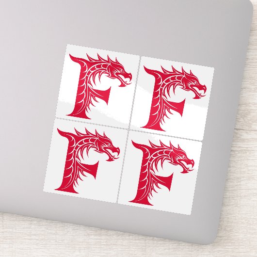 Draak gestileerde letter F, drakenalfabet, monogra Sticker (Detail)