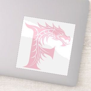 Draak gestileerde letter F, drakenalfabet, monogra Sticker