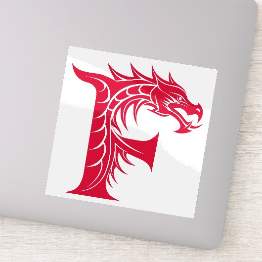Draak gestileerde letter F, drakenalfabet, monogra Sticker (Detail)