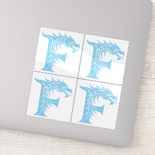 Draak gestileerde letter F, drakenalfabet, monogra Sticker