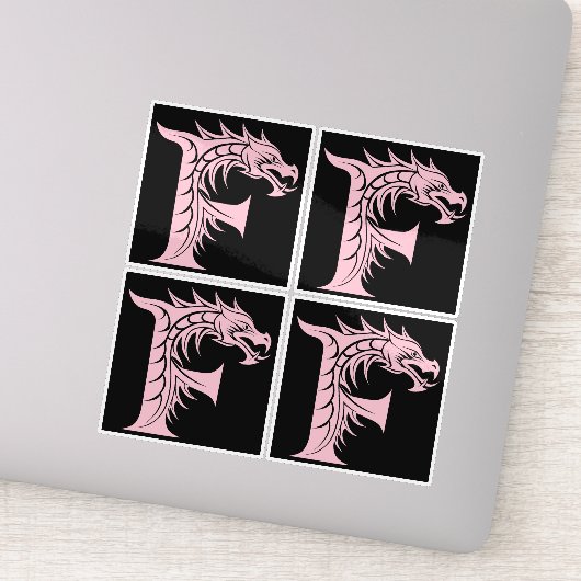 Draak gestileerde letter F, drakenalfabet, monogra Sticker (Detail)