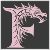 Draak gestileerde letter F, drakenalfabet, monogra Sticker (Voorkant)
