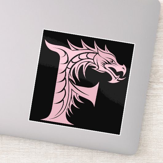 Draak gestileerde letter F, drakenalfabet, monogra Sticker (Detail)