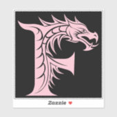 Draak gestileerde letter F, drakenalfabet, monogra Sticker (Vel)