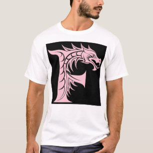 Draak gestileerde letter F, drakenalfabet, monogra T-shirt