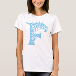 Draak gestileerde letter F, drakenalfabet, monogra T-shirt