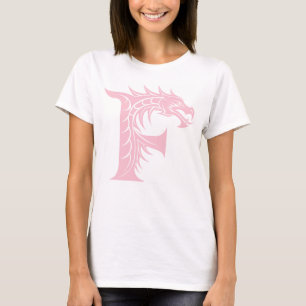 Draak gestileerde letter F, drakenalfabet, monogra T-shirt