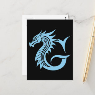 Draak gestileerde letter G, drakenalfabet, monogra Briefkaart