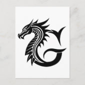 Draak gestileerde letter G, drakenalfabet, monogra Briefkaart (Voorkant)