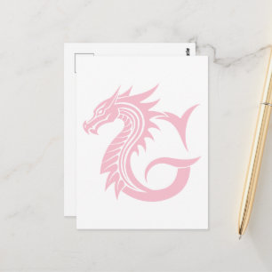 Draak gestileerde letter G, drakenalfabet, monogra Briefkaart