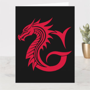 Draak gestileerde letter G, drakenalfabet, monogra Kaart