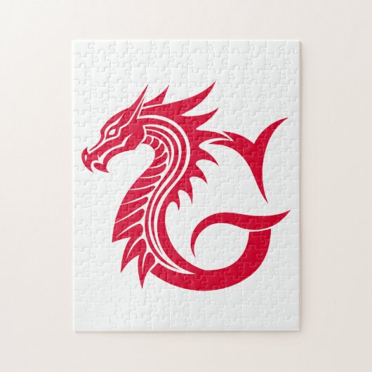 Draak gestileerde letter G, drakenalfabet, monogra Legpuzzel (Verticaal)