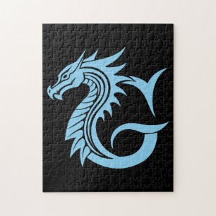 Draak gestileerde letter G, drakenalfabet, monogra Legpuzzel