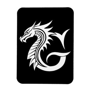 Draak gestileerde letter G, drakenalfabet, monogra Magneet