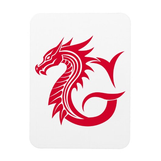 Draak gestileerde letter G, drakenalfabet, monogra Magneet (Verticaal)