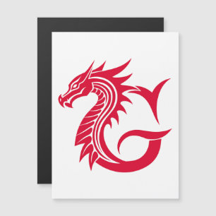 Draak gestileerde letter G, drakenalfabet, monogra Magnetische Uitnodiging