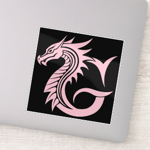 Draak gestileerde letter G, drakenalfabet, monogra Sticker