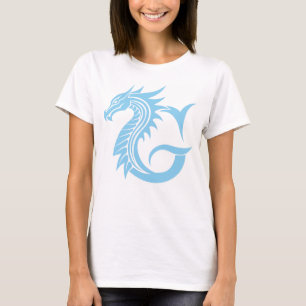 Draak gestileerde letter G, drakenalfabet, monogra T-shirt