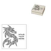 Draak gevuld met Stippen Patroon - links Rubberstempel (Gestempeld)