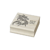 Draak gevuld met Stippen Patroon - links Rubberstempel (Stempel)