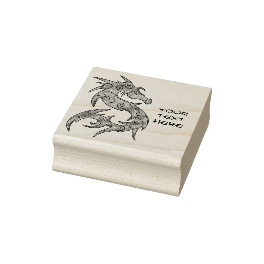 Draak gevuld met Stippen Patroon - links Rubberstempel (Stempel)