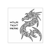 Draak gevuld met Stippen Patroon - rechts Rubberstempel (Afrduk)