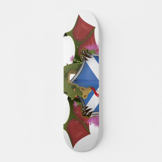 Draak gewikkeld rond Schots Schild Persoonlijk Skateboard (Voorkant)