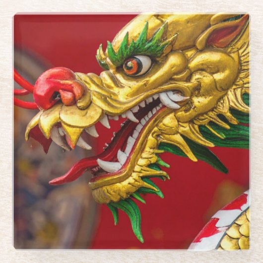 Draak  glazen onderzetter (Voorkant)