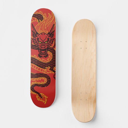 Draak: Golden Persoonlijk Skateboard (Voorkant)