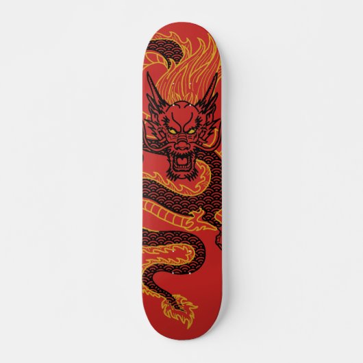 Draak: Golden Persoonlijk Skateboard (Voorkant)