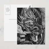 Draak 'Good Luck' briefkaart (Voorkant / Achterkant)