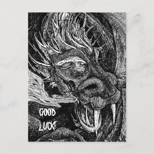 Draak 'Good Luck' briefkaart (Voorkant)