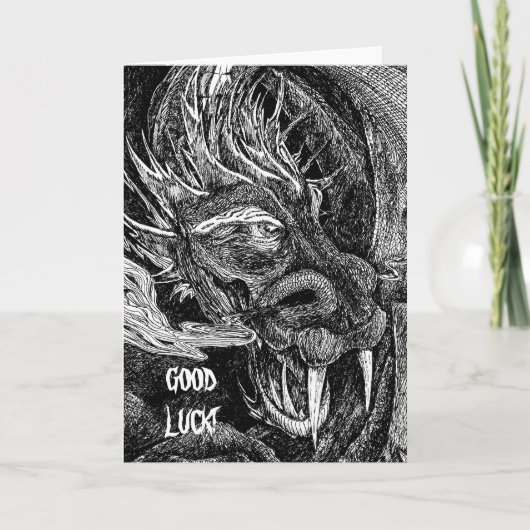 Draak 'Good Luck': de voortekst van de groentekaar Kaart (Voorkant)