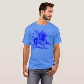 Draak Gravure - Blauw T-shirt (Voorkant volledig)