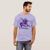 Draak Gravure - Diep Paars T-shirt (Voorkant volledig)