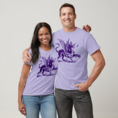 Draak Gravure - Diep Paars T-shirt (Unisex)