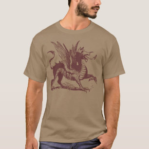 Draak Gravure - Donkerbruin T-shirt